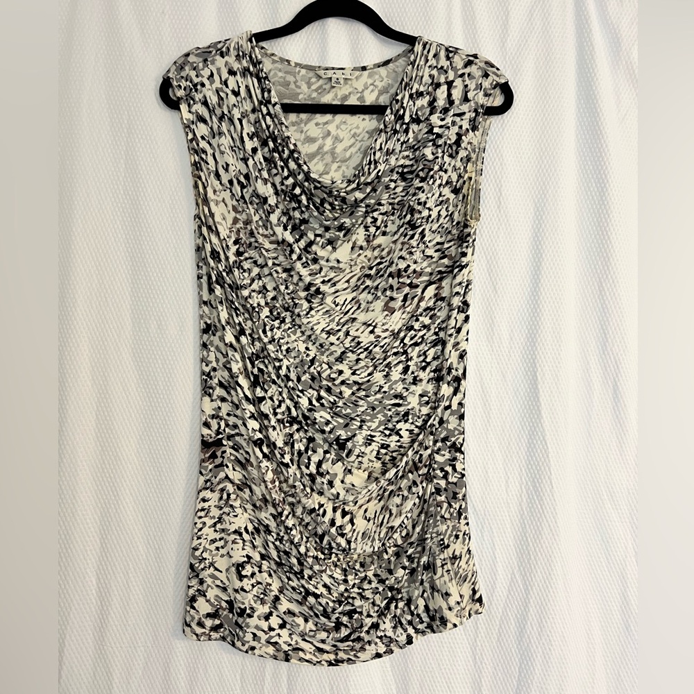 CAbi Lana Ruched Drape Neck Tank #734 | size small